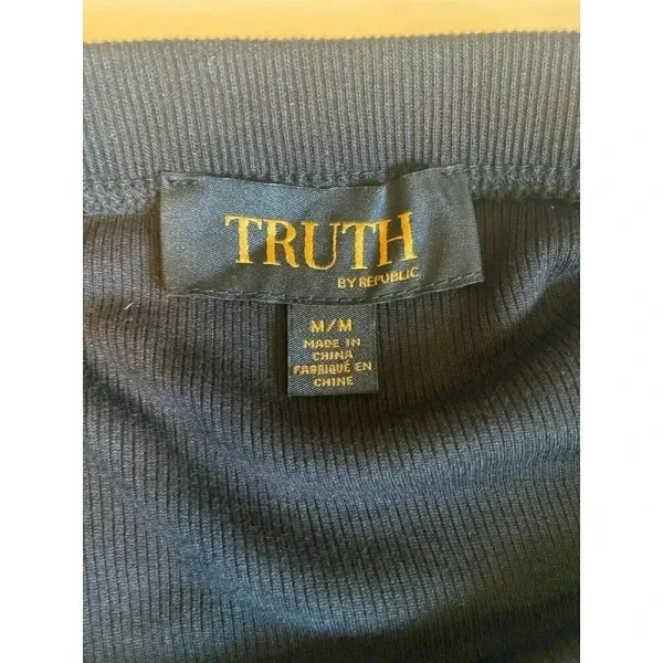 Truth By Republic Women's Black Front Slit‎ Maxi Skirt Buttons Size M Medium - Image 6