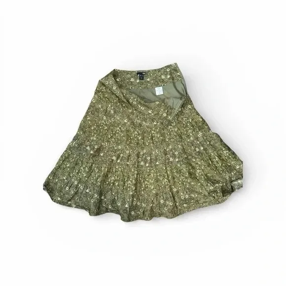 H&M Olive Floral‎ A-Line Skirt size 6 - Image 4