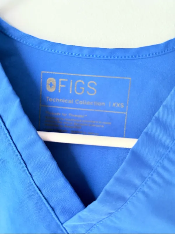 Figs Blue V-Neck Scrub Top - Image 2