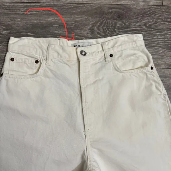 Zara The Petit Women Off White‎ Tapered High Rise Relaxed Fit Boho Jeans Size 6 - Image 14