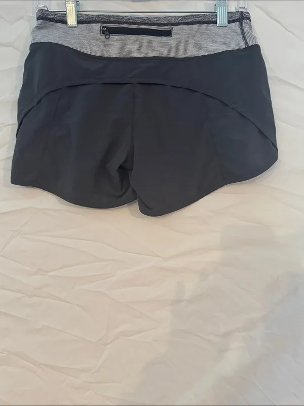 lululemon athletica Dark Grey Turbo Run Unlined Shorts with Gray Waistband - Image 4