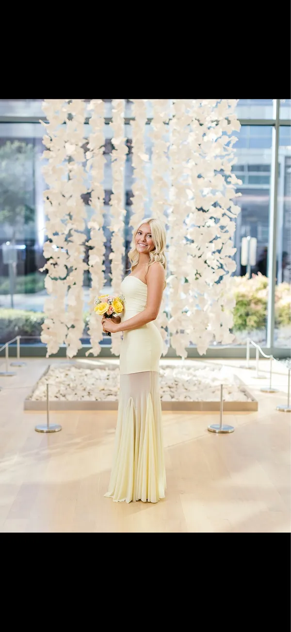 flowy long yellow dress - Image 2