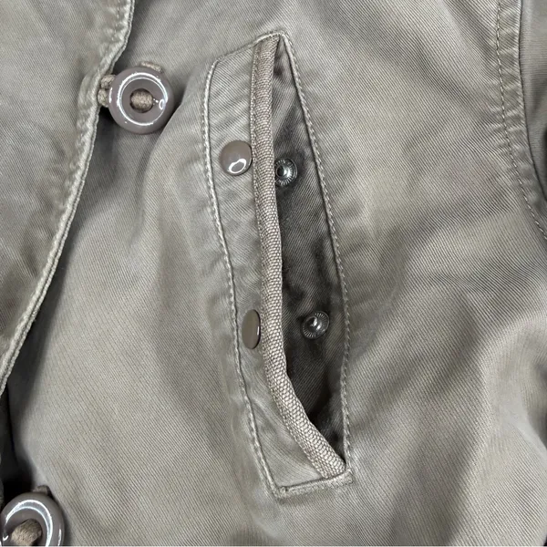 Y2K GAP Utility Parka Jacket Faux Fur Hood Tan Khaki Women’s Small - Image 3
