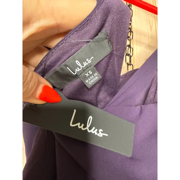NWT Lulus Sophisticated Charisma Purple Tie-Strap A-Line Midi Dress Wedding XS - Image 7