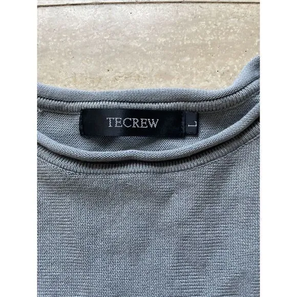 TECREW Mid Drift Cropped Pullover Knit Sweatshirt Gray Size L‎ Batwing - Image 2