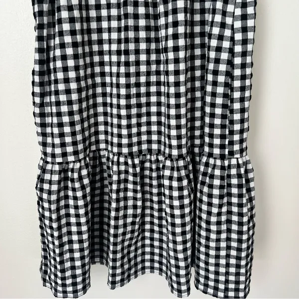 Maeve by Anthropologie Black White Gingham Ruffle Dress Size XS - Image 3