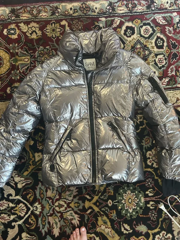 SAM. New York Women’s Freestyle Puffer Jacket Size M Silver Size M - Image 2