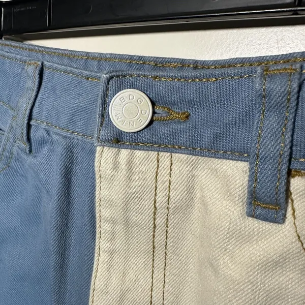 Urban Outfitters BDG Colorblock Denim Skirt Jean Skirt Small Retro 90s‎ White - Image 2