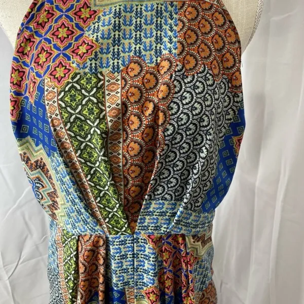 Under skies size large patchwork boho halter maxi dress - Image 6