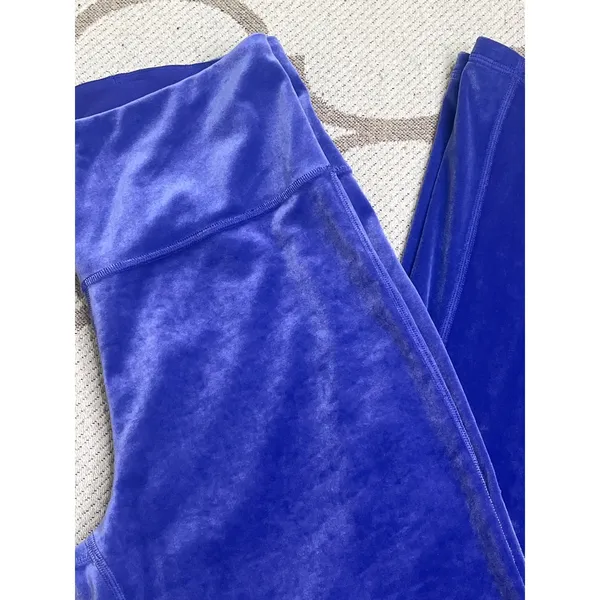 Athleta Elation Velvet Flare Pants Purple Size Medium 32” Inseam High Rise - Image 13