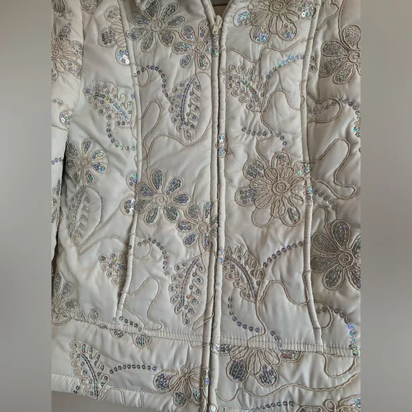 Montanaco NWOT Jacket Coat Sparkling Western Style Women Size Small Cream - Image 2