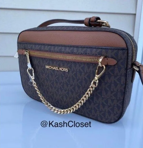 Michael Kors Brown Chain Crossbody Large Purse - Image 2