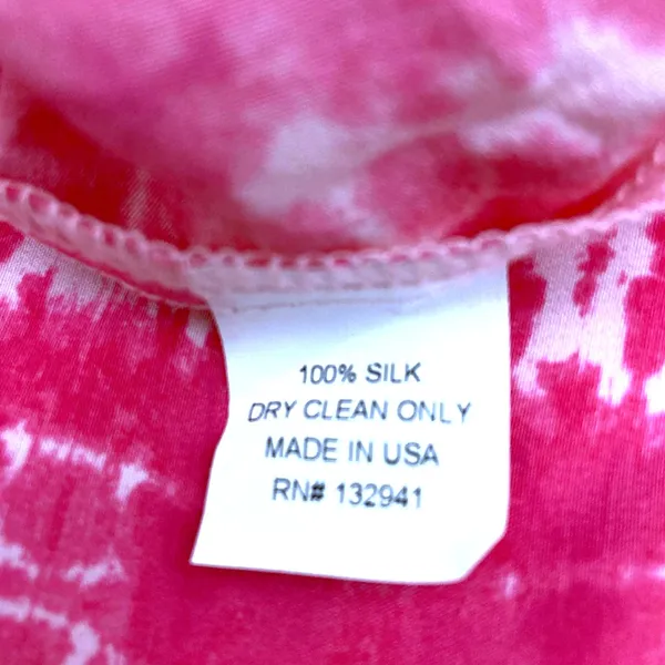 Amanda Uprichard Pink Silk Tie-Dye Wide Leg Pants M Like New - Image 12