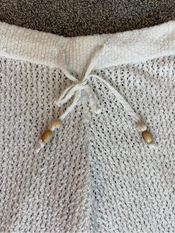 Abercrombie & Fitch XXS Cream Crochet Knit Wide Leg Beach Pants - Image 4
