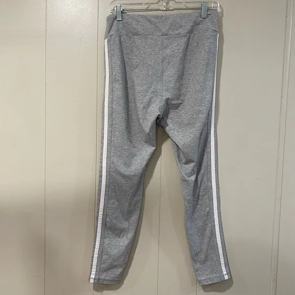 New Balance Gray Stripe Active Leggings Size L - Image 2