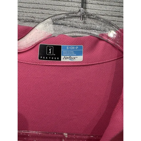 PGA Tour Ladie's Collared Polo Shirt Coral Pink Gathering Airflux Size SMALL - Image 4