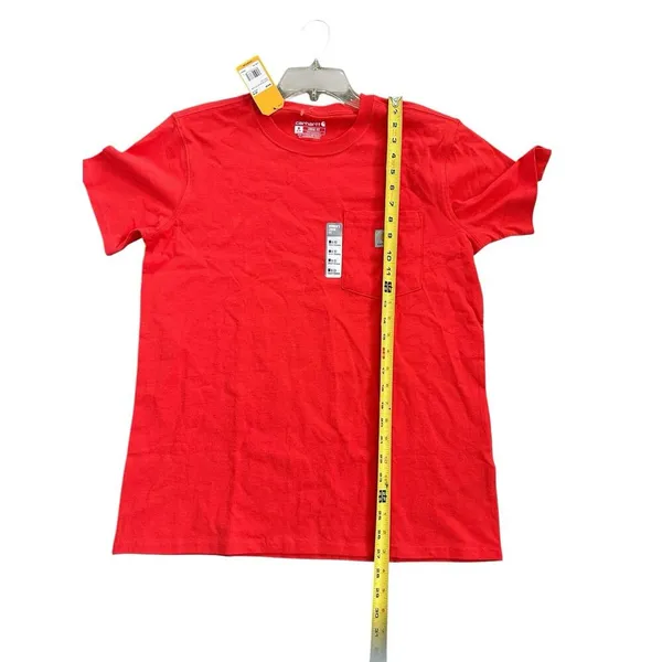 Carhartt Shirt Women Medium Orange Heavyweight Loose Fit Pocket Tee Workwear NWT - Image 4