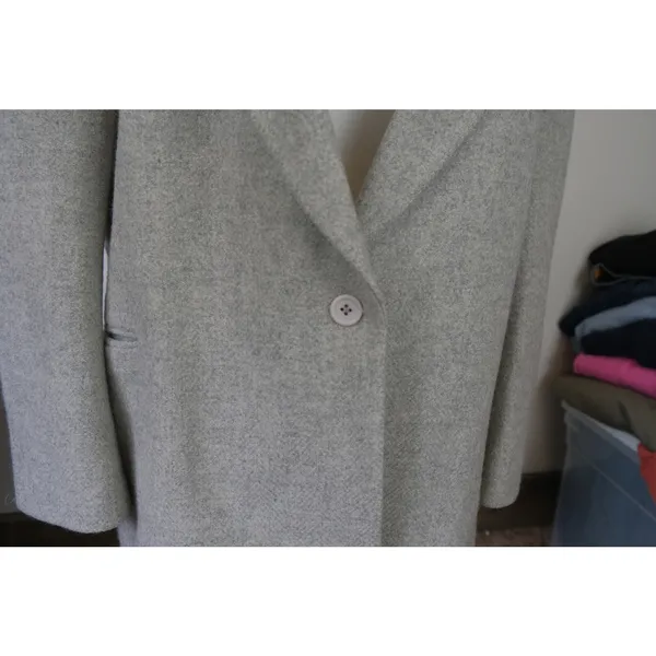 Vintage L.L. Bean Tweed Womens Wool Heavyweight Wool Tan Blazer Jacket Size 18P - Image 5