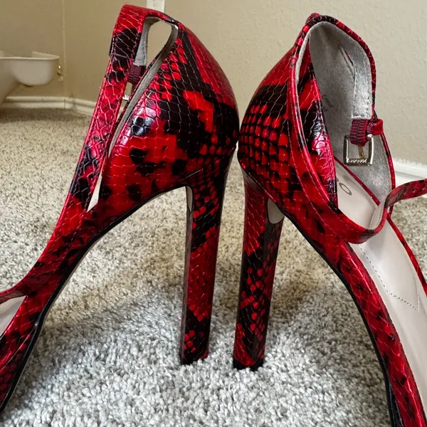 ALDO Red Snakeskin Stiletto Heels | New Without Box | Size 8.5 - Image 2
