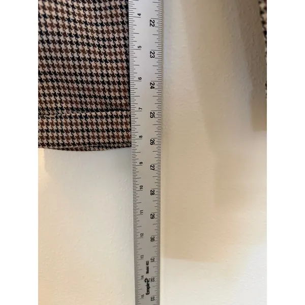 SO Houndstooth Pants Womens Small Brown Excellent Paperbag Waist Tie Belt Cuffed - Image 4