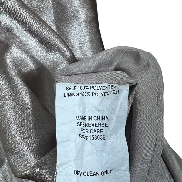 Birdy Grey Jesse Satin Maxi Dress Taupe Pink Formal Flutter Slit Size L - Image 7