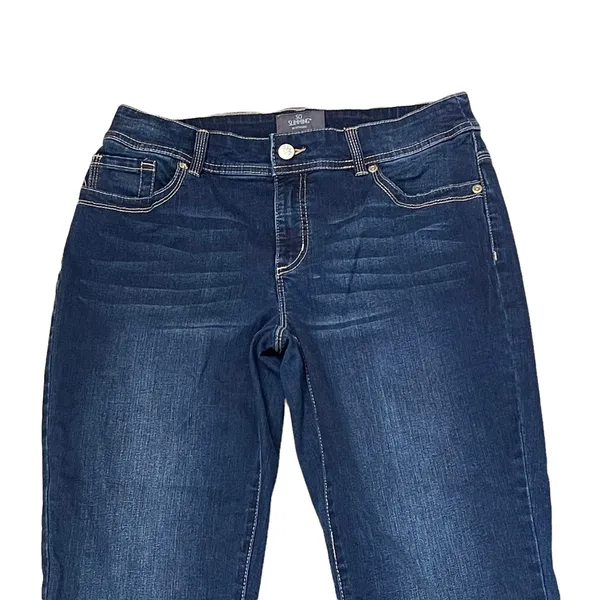 So Slimming By Chico's Womens Jeans Size 0.5 Capri Jeweled Ankles Blue 31X27 - Image 2