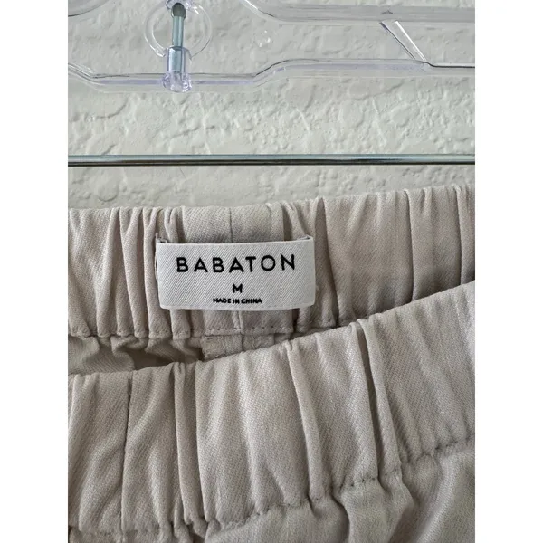 Babaton Aritzia Linen Blend Pull-On Jogger Pants Cream Size M - Image 4