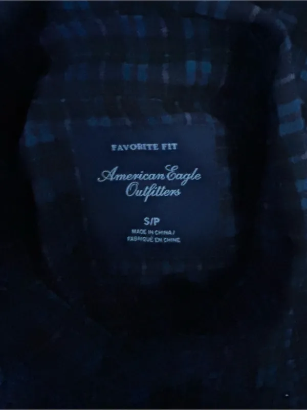 American Eagle Women’s Sheer Black Plaid Button-Up Blouse SM - Image 8