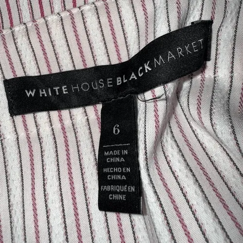 WHITE HOUSE BLACK MARKET Carmen Candy Stripe Belled Sleeve Blouse‎ NWOT Size 6 - Image 8
