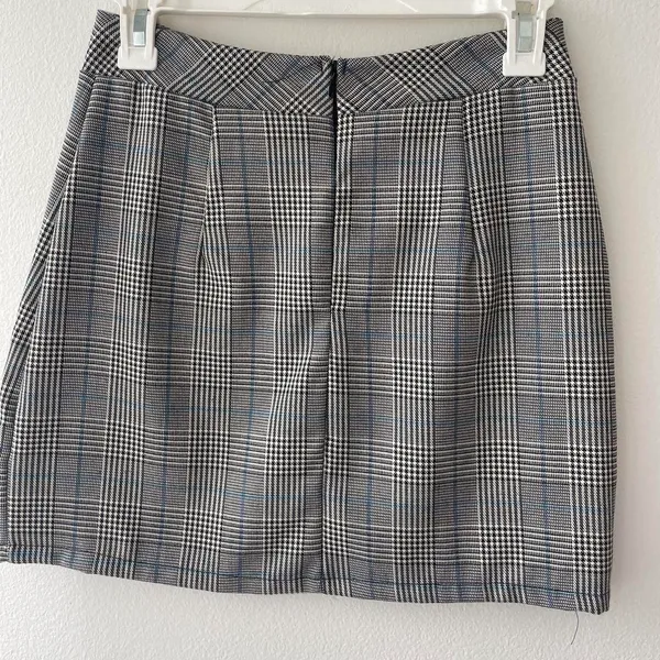 Blue Blush Plaid Mini Skirt - Image 2