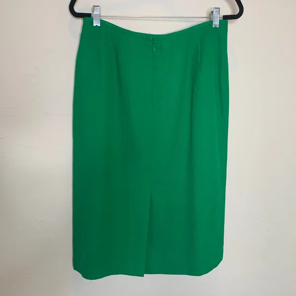 Kasper Skirt Suit Grass Green Sz Medium Short Sleeves - Image 6
