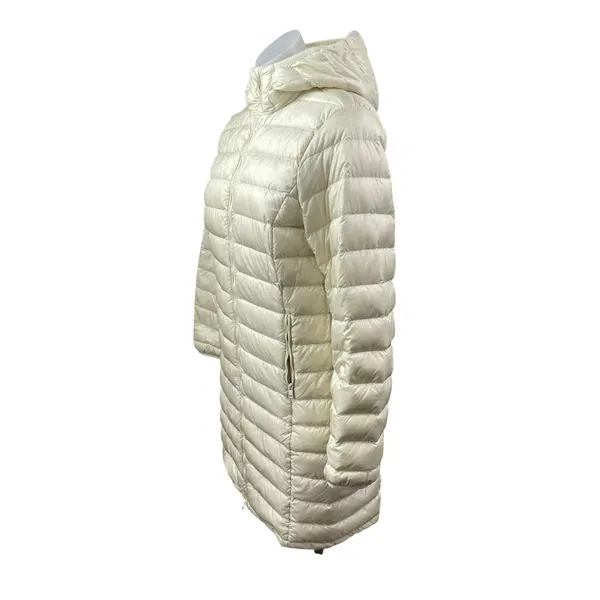 Aritzia Babaton Hudson Women's Cream Hooded Long Sleeve Puffer Coat Jacket Sz S - Image 3