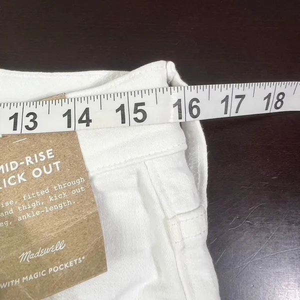 NWT Madewell Mid-Rise Kick Out Crop White Jeans Size 25‎ Denim Pants - Image 11