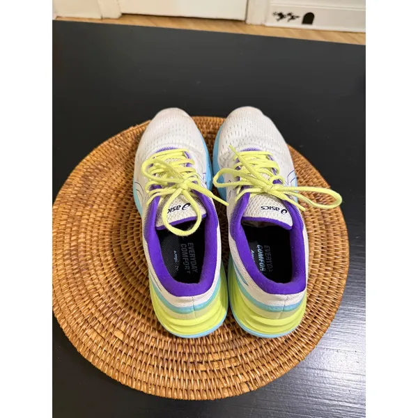 Asics Gel-Excite 8 Womens Running Shoes White Purple Lime Green Sneakers - Image 5