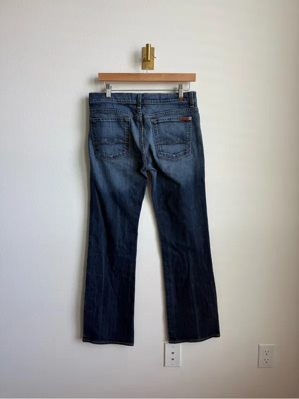 7 For All Mankind Boycut Jeans Bootcut Medium Wash Denim Size 32 - Image 5