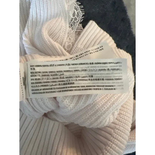 Hollister White Lace Reversible Cropped Crossover Sweater Cotton - Image 4