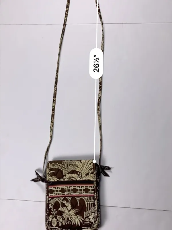 Vera Bradley Mini Hipster Crossbody Brown Imperial Toile Retired Quilted Bag - Image 16