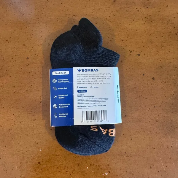 Bombas Women’s Ankle Socks Black XS NWT - Image 2