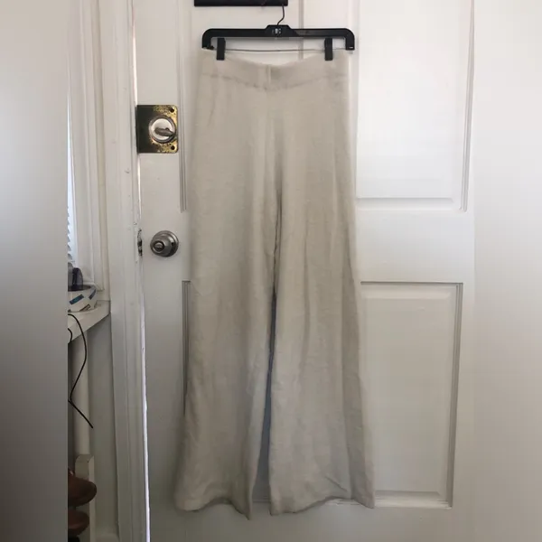 Amanda Uprichard Charlett Cozy Pant Ivory Off White Furry Fuzzy Pants Medium - Image 4