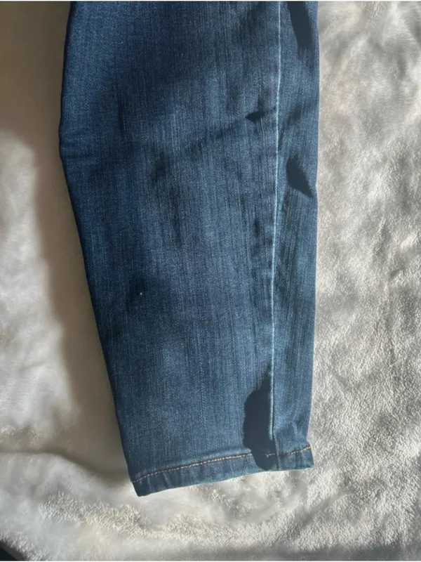 EUC Maurices Maternity Dark Blue Stretch Denim Jeggings with Overband - Image 6
