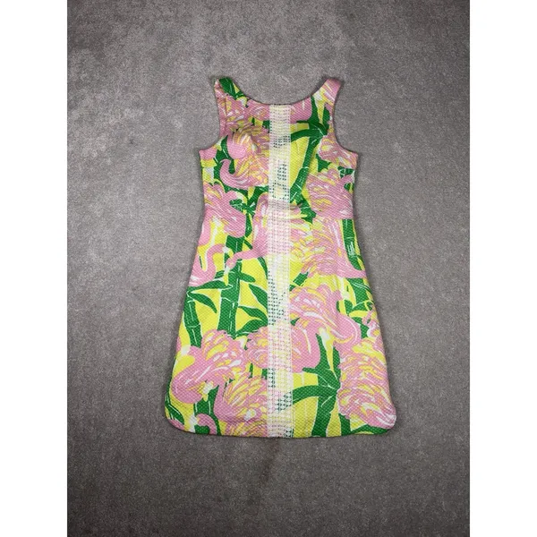 Lilly Pulitzer for Target Fan Dance Women's Size 2‎ Yellow Green Pink Summer EUC - Image 4