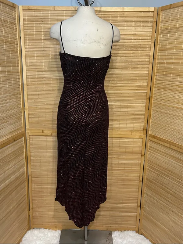 City Triangles Y2K vintage black and red glitter dress adjustable straps medium - Image 3
