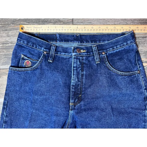 Wrangler 20X Straight Leg Blue Jeans‎ Western Denim Size 14 31x33 Mom Riding VTG - Image 6