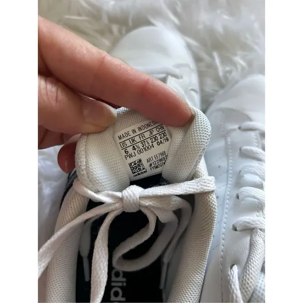 Adidas Womens Grand Court Base Athletic Shoes Size 6 Cloud White Black EE7968 - Image 5