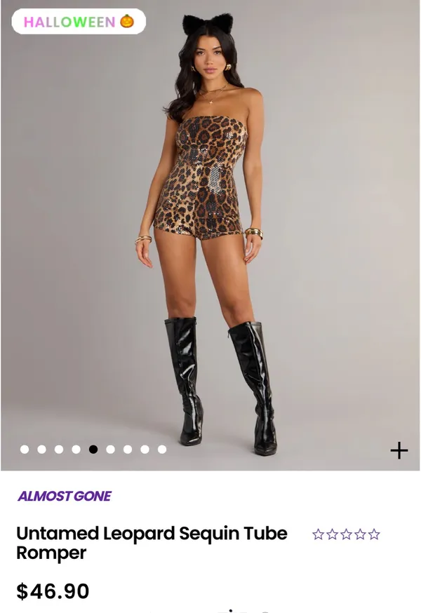 Sequin Cheetah Print Windsor Romper  - Image 2