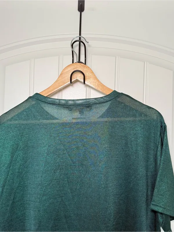 Fore Women’s Small Emerald Green Metallic Five Points Top Festival Indie Sleaze - Image 9
