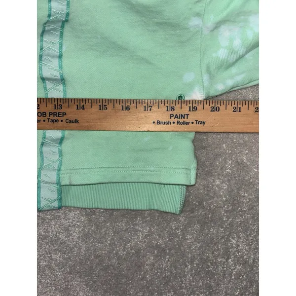 Gymshark Women's 24/7 Cropped sweater‎ mint green custom bleached small - Image 7
