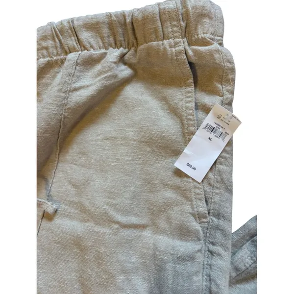 GAP NEW Pull On Wide Leg Linen Blend Pants Womens Size XL Beige - Image 4