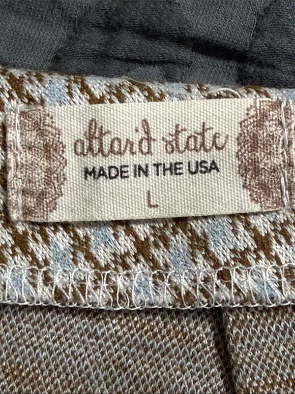 Altar’d State plaid skort size large tan blue accents preppy - Image 9