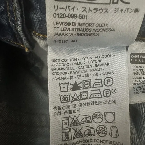 Levis Overalls Womens Small Blue Cotton Denim Bib Straight Leg Distressed Jeans - Image 9